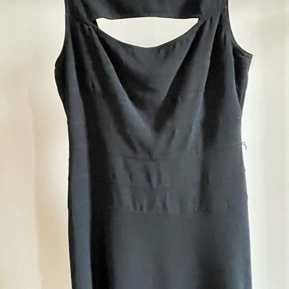 Vintage Cache Fit and Flare Dress in Black with Gold Mirror Plate Belt Size 10 - Picture 7 of 15